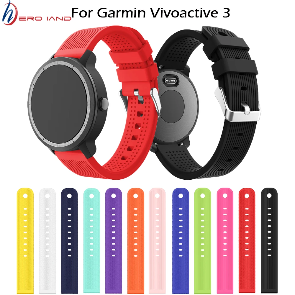 

Hero Iand Colorful Soft Silicone Replacement Strap for Garmin vivoactive3 vivomove HR Smart Wristband for GARMIN Vivoactive 3