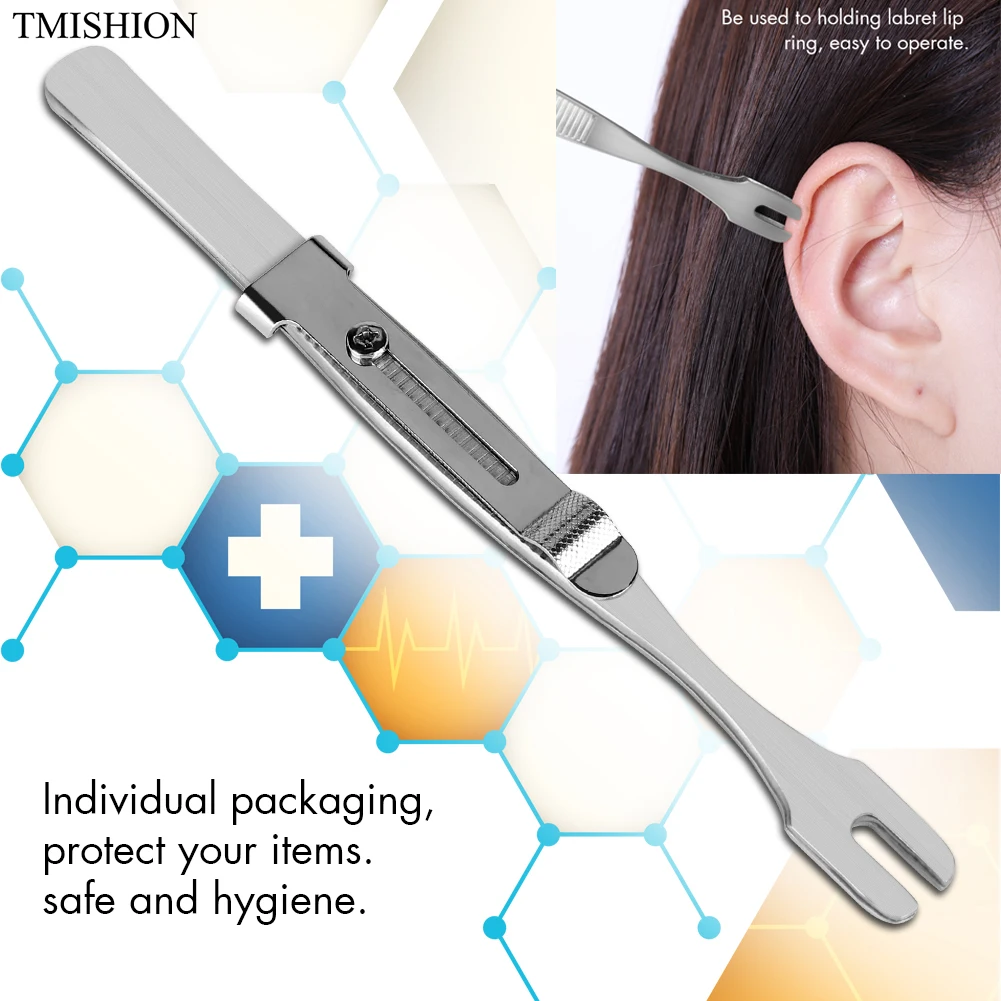 

Professional Self-locking Piercing Holding Tweezers 316L Stainless Steel Clamp Body Piercing Tools Lip Ring Holder Free Shipping