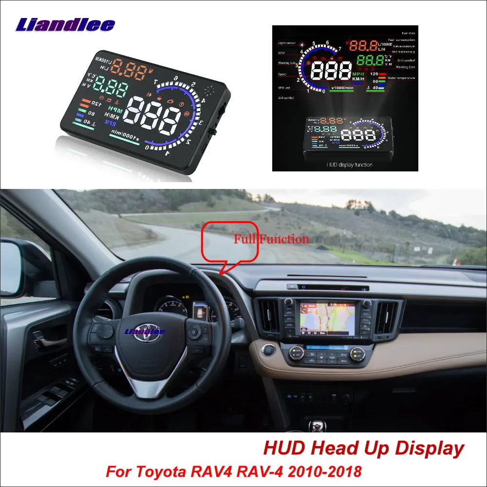Полнофункциональный автомобильный проектор лобового стекла Liandlee HUD для Toyota RAV4 RAV