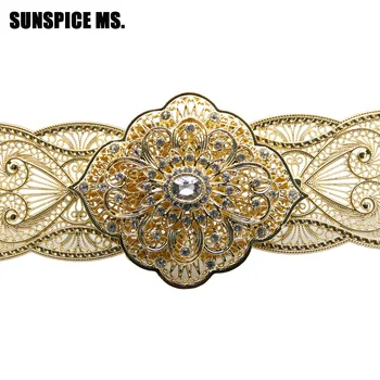 

Court Style Hollow Flower Metal Square Button Waist Chain Adjust Length Beld Wedding Bridal Accessories Exquisite Gifts 2018 New
