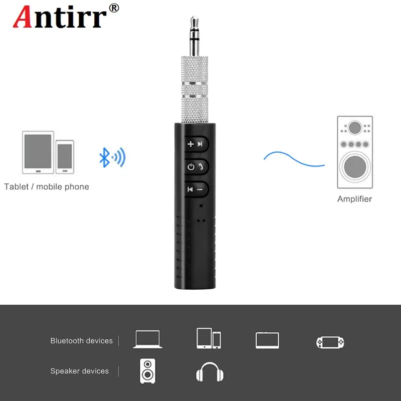 

Mini Wireless Bluetooth Car Handfree 3.5mm Streaming A2DP Wireless Auto AUX Audio Adapter With Mic For Car Stereos Phone MP3