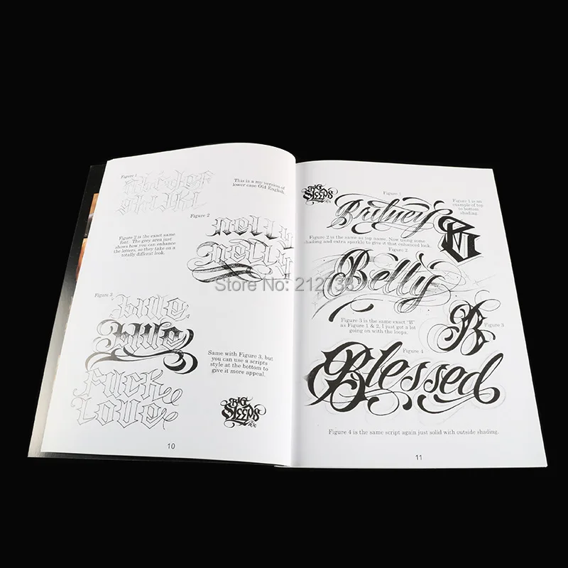 A4 татуировки книга буквы для того, чтобы жить в соответствии с объемом#1 дизайн татуировки флэш-книга большая спит(44-страницы