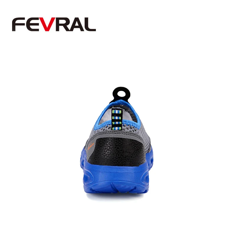 FEVRAL العلامة التجارية 2019 جديد ضوء رياضية الصيف تنفس الشقق شبكة الانزلاق على أحذية الرجال المدربين الرياضة مريحة حجم 39 -45