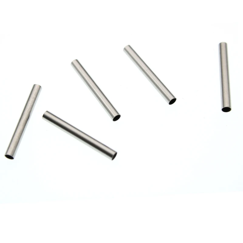 

30pcs Silver Tone Stainless Steel Straight Tube Bead for Jewelry Making fit 2.5mm Round Cord Charm Bracelet Necklace DIY Finding