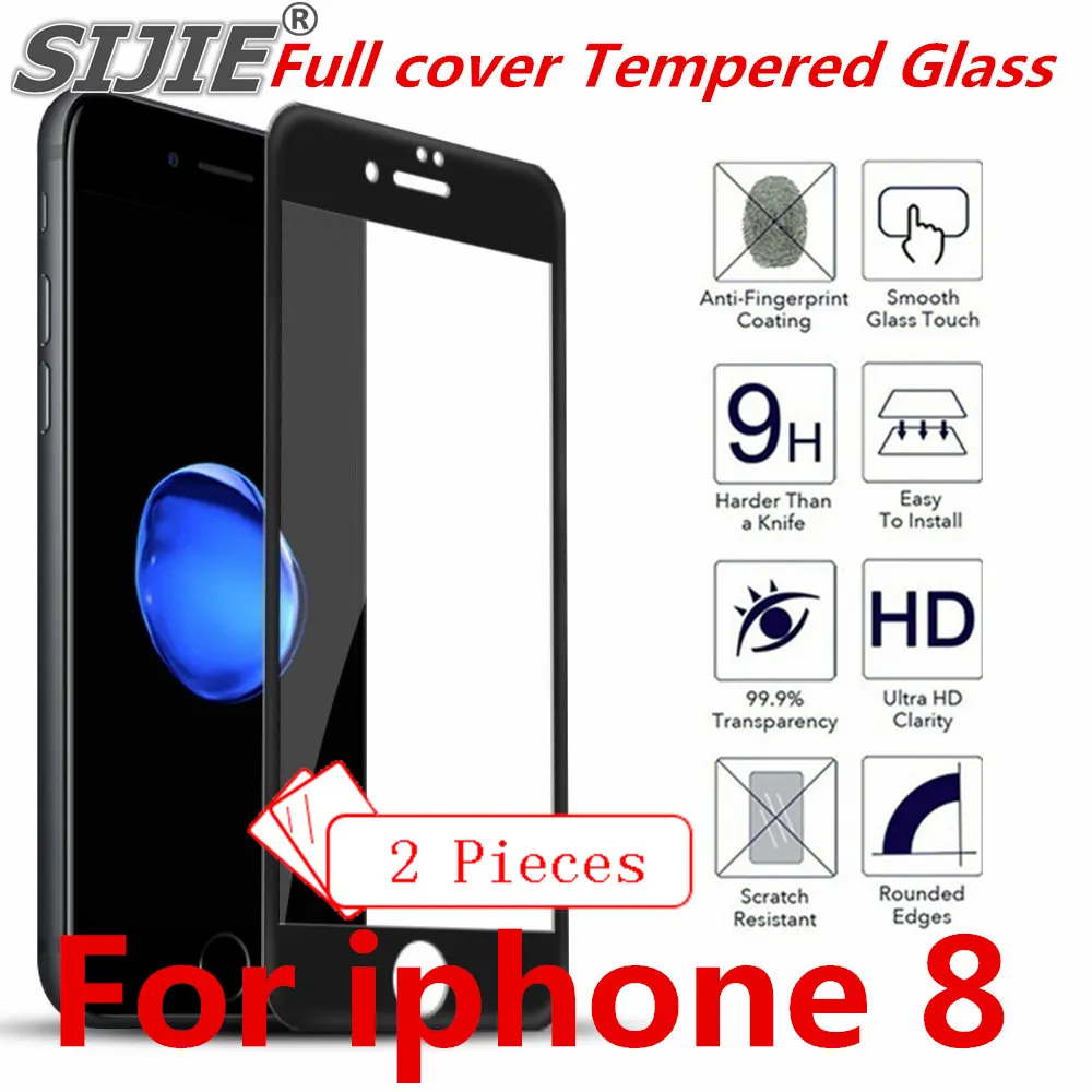 2 шт Полное покрытие из закаленного стекла для iphone 8 4 7 дюйма подходящая Защитная