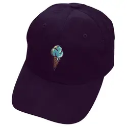 Унисекс Мужчины Женщины хип-хоп бейсбольная кепка изогнутая бейсболка Регулируемая остроконечная шляпа, в форме мороженого черный