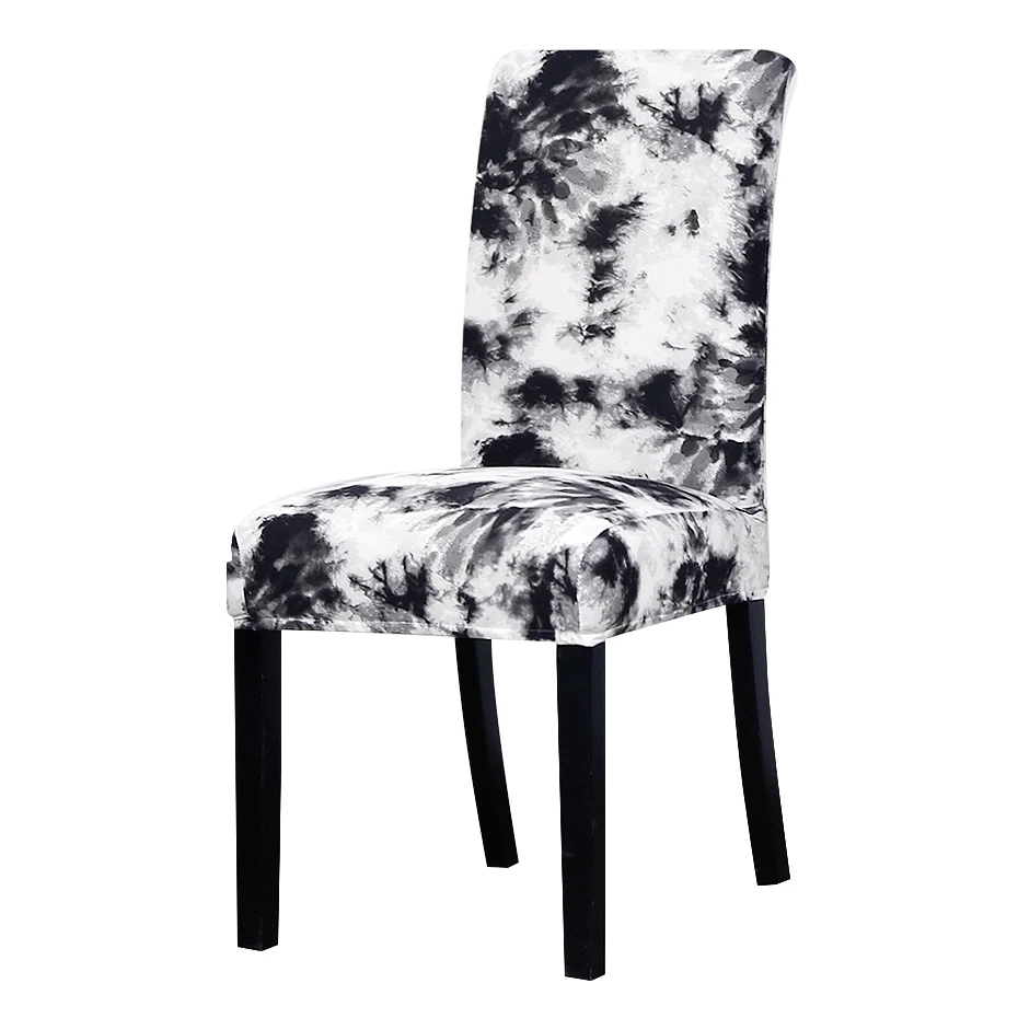 

Black and white Printed Chair Cover elastic seat washable removable chair covers stretch banquet Hotel home decoration
