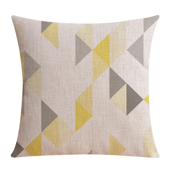 Льняная наволочка желто-серая наволочка для подушки Nordico Геометрический стиль домашний декоративный чехол для подушки 60x60 см/55x55 см - Цвет: H