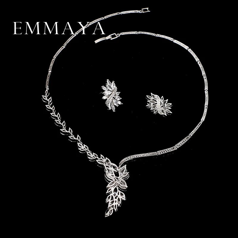 Emmaya New Unique Design Choker Necklace Stud Earrings Bridal Jewelry Sets Wedding Accessories bridal jewelry sets