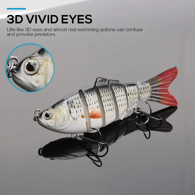TREHOOK-Wobblers de hundimiento para Pesca, Señuelos de 10cm, 17,5g, 6 multiarticulados, Swimbait, cebo Artificial duro, señuelo para pesca de lubina, Crankbait TREHOOK-Wobblers de hundimiento para Pesca, Señuelos de 10cm, 17,5g, 6 multiarticulados, Swimbait, cebo Artificial duro, señuelo para pesca de lubina, Crankbait