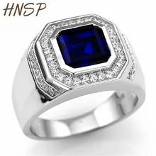 HNSP AAA циркония синий камень серебряное кольцо на палец для Для мужчин свадебные украшения мужской кольцо-Ретро Охотники за приведениями