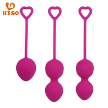 HISO silicone Shrinking Ball 3Pcs/set Kegel Balls Vaginal Tightening Exerciser Smart Geisha Ball Training sex toys For Woman