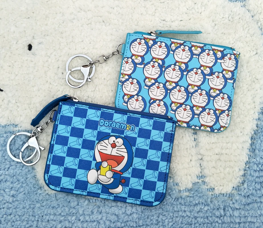 

Doraemon PU Cartoon Purse Card Key Mini Purse Pouch pu Bag Small Zipper Coin Purse Card Holder Wallet 1PC Random Send