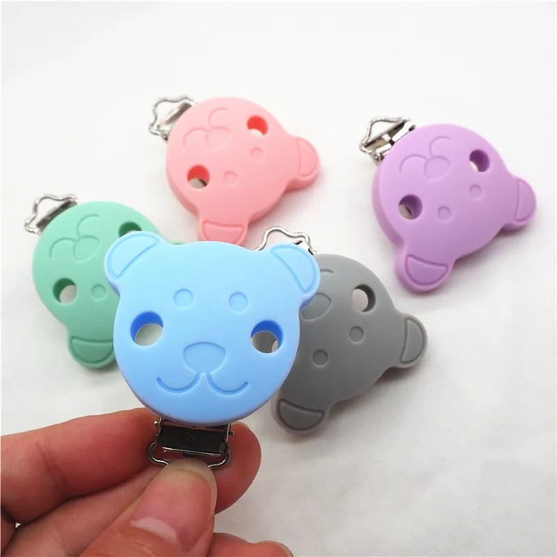 Chengkai 10pcs BPA Free Silicone Bear Clips DIY Baby Pacifier Bear Chupetero Chain Craft Clip Nurse Toy Gift Accessories