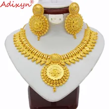 Adixyn Indian Big Heavy Jewelry Sets For Women Gold Color Necklace/Earrings African/Dubai/Arab Wedding Jewelry Gifts N03145 цена Adixyn Indian Big Heavy Jewelry Sets For Women Gold Color Necklace/Earrings African/Dubai/Arab Wedding Jewelry Gifts N03145 цены онлайн