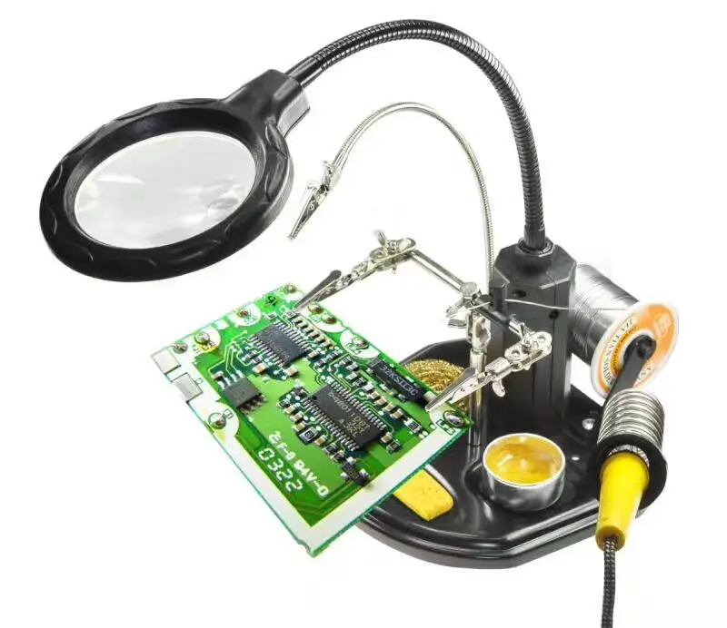 16 SMD светодиодов Лупа пайка Рука помощи рабочего стола увеличительное стекло