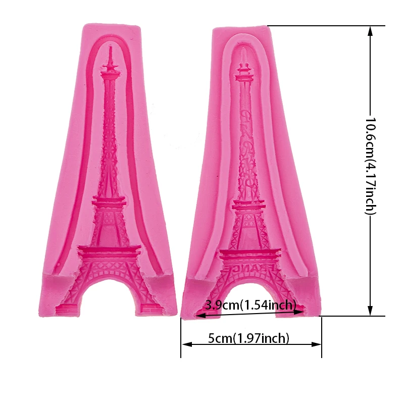 3D башня Париж силиконовые помадные формы для украшения торта/Жевательная паста шоколадная форма украшения торта инструменты E073