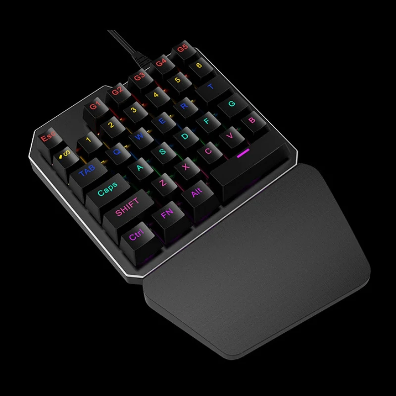

Wired Gaming Keypad with LED Backlight 35 Keys Ergonomic Keyboard for LOL/PUBG/CF Backlit Single Hand Keyboard