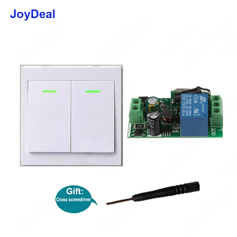 

433Mhz AC 110V 220V 1CH RF Wireless Remote Control Switch Smart Led Light Switch & 2 Button Wireless Wall Panel Remote Controls