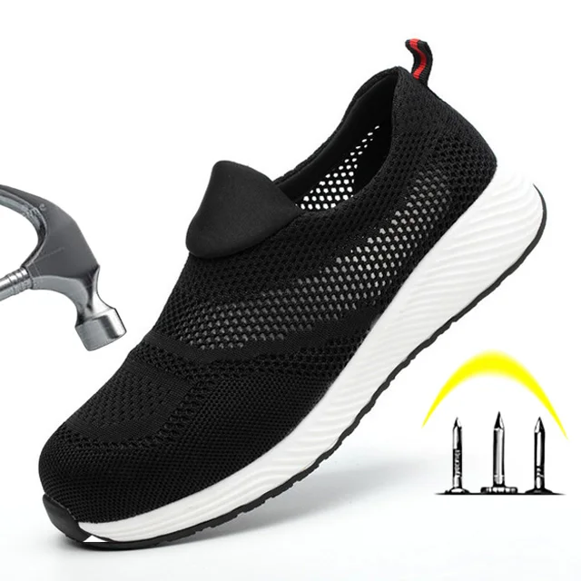 

Men Boots Steel Toe Work Safety Boot Breathable Men Shoes Work Anti-smashing Ankle Boots Safety Shoes Male Indestructible Shoes