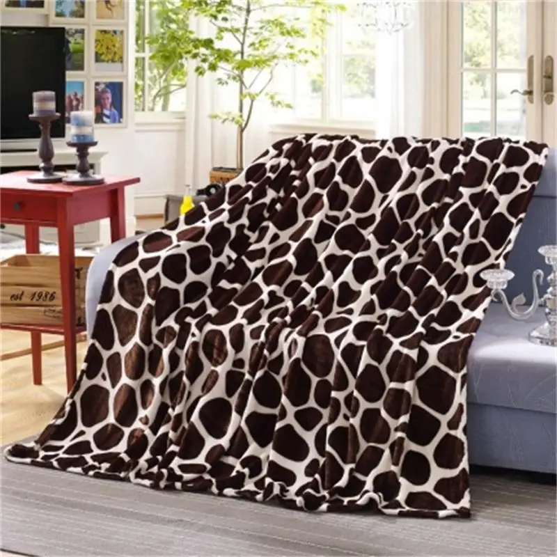 Thickness Super Soft Blankets Fleece Blankets Printed Plaid Blanket