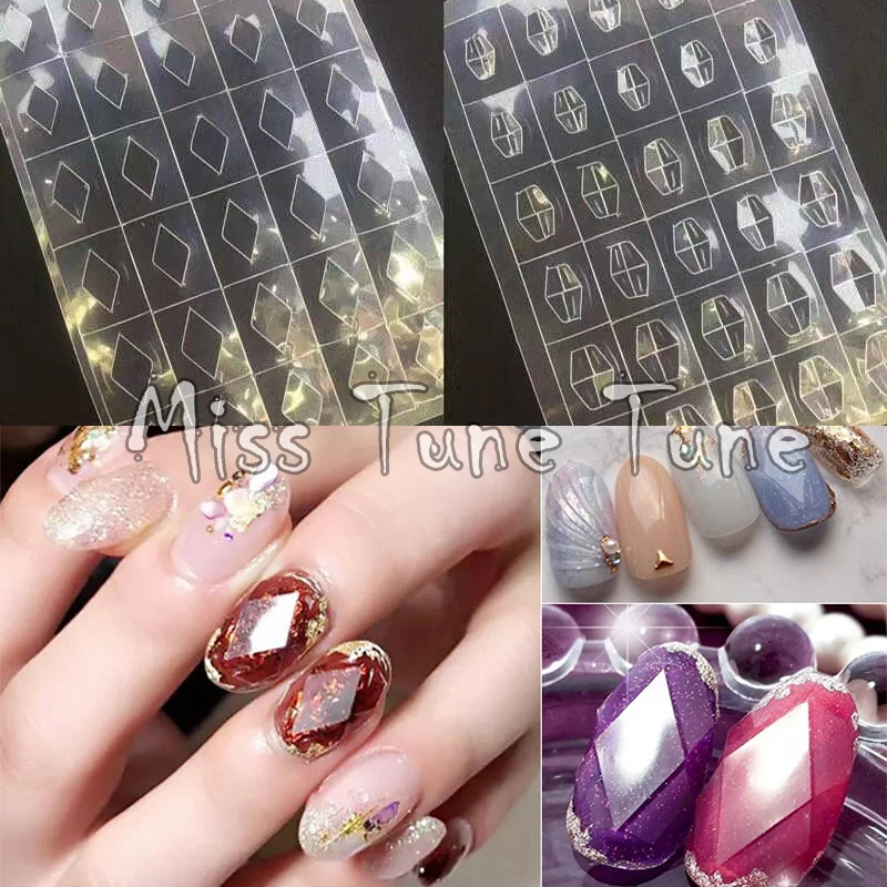 

3D Diamond Gem Easy Use Stencils Plastic Modelling Sticker Japanese Manicure Template Guide 4 Styles