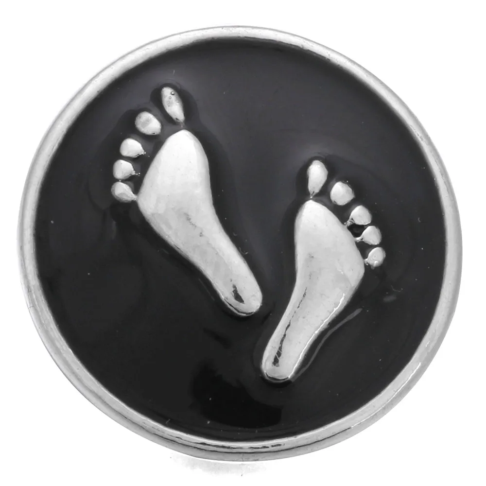 

10pcs/lot New Snap Buttons Fit Snap Bracelet Footprint Buttons Fit Ginger 18mm Snap Necklace Snap Jewelry