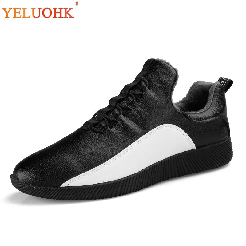 

39-44 Fashion Men Boots Fur Inside 2018 New Winter Shoes Men Warm Leather Winter Boots Men