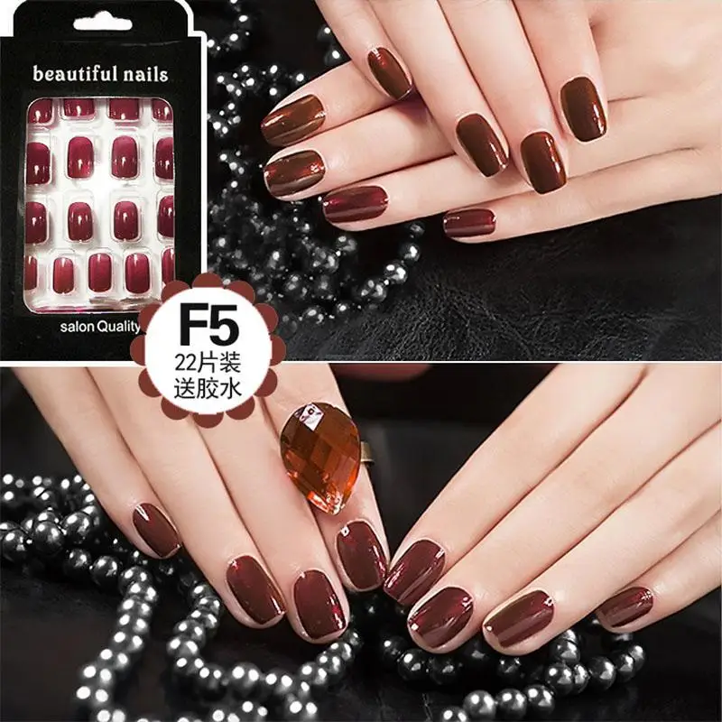

BellyLady 24 Pcs Simple Solid Color Fake Toe Nails Sticker False Nail Tips