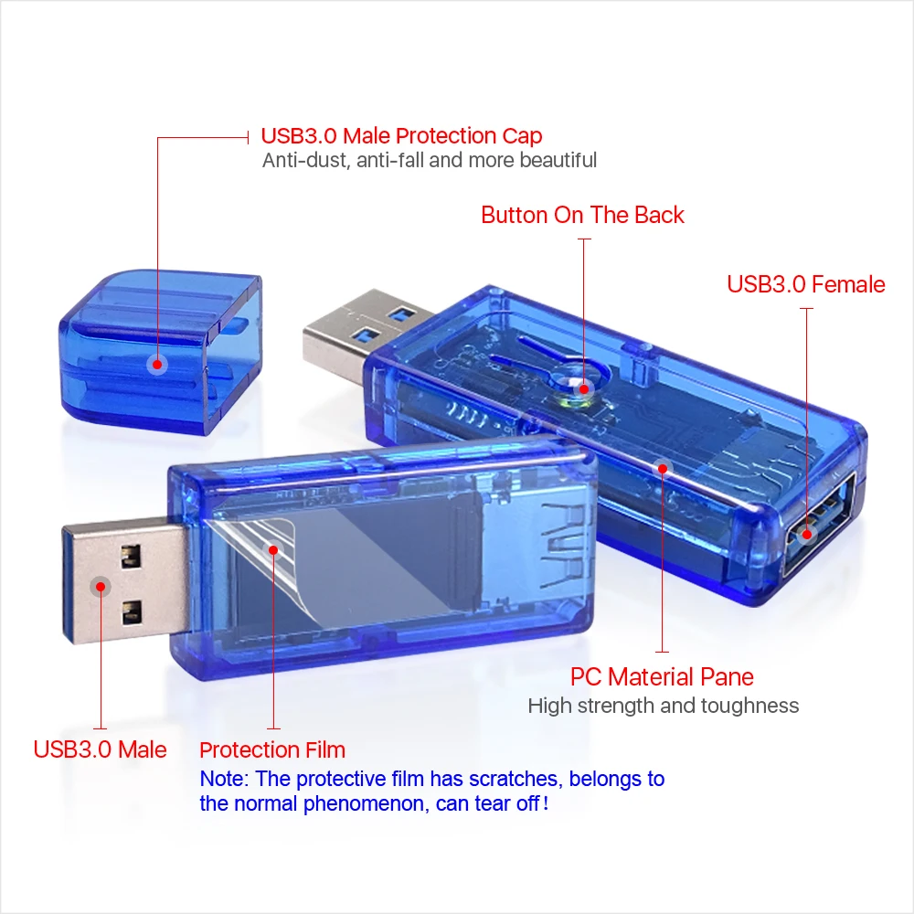 RD AT35 5 digits USB 3.0 color LCD Voltmeter ammeter voltage current meter multimeter battery charge power bank USB Tester