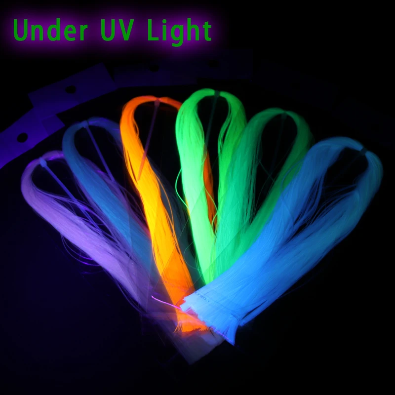 

12Bag Fly Tying luminescent minnow fiber EP Glowing Material for Fishing Jig Hook Lures Making UV Luminous Trout Sea Rig