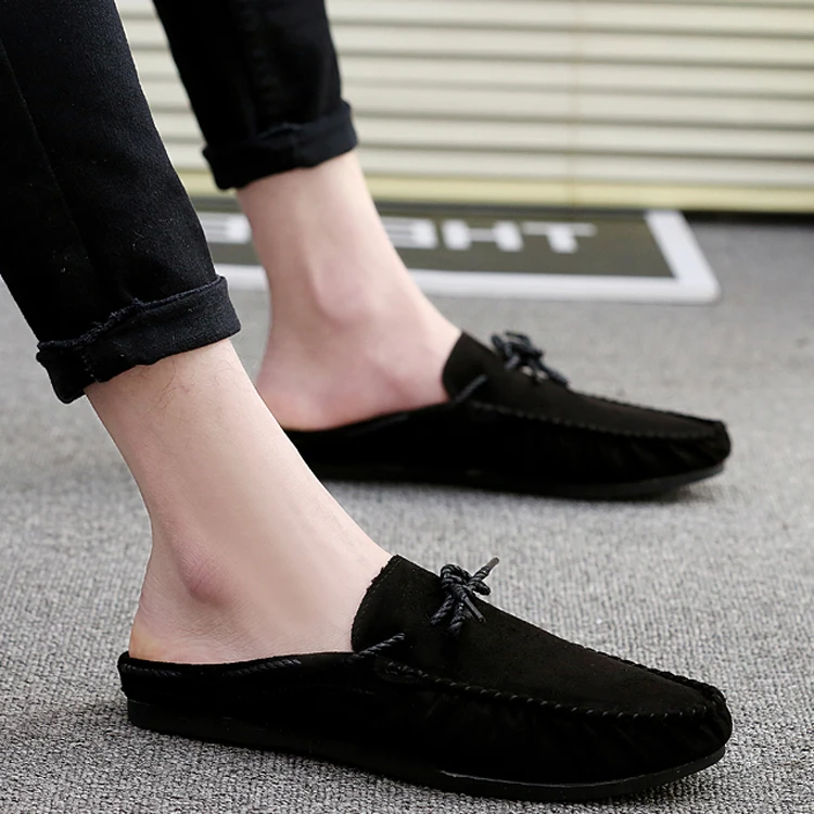 

Summer Slippers Men's Sandals Personality Lazy Casual Beans Baotou Half Slippers Personality Korean Tide Sandals