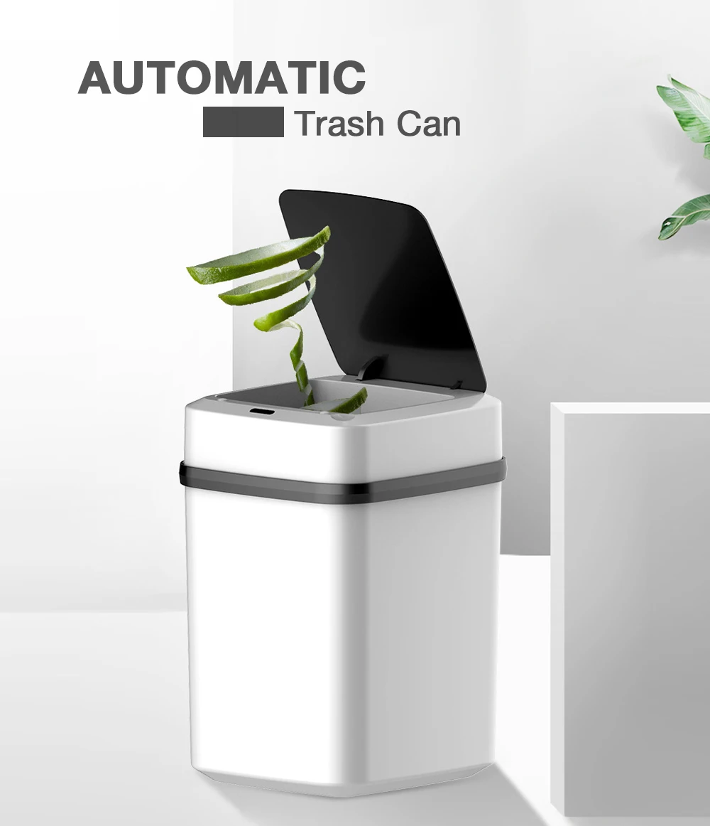 10 л автоматический интеллектуальный датчик умный мусорный бак крышка мусорного ведра детектор движения кухня спальня энергосберегающие без шума мусорное ведро