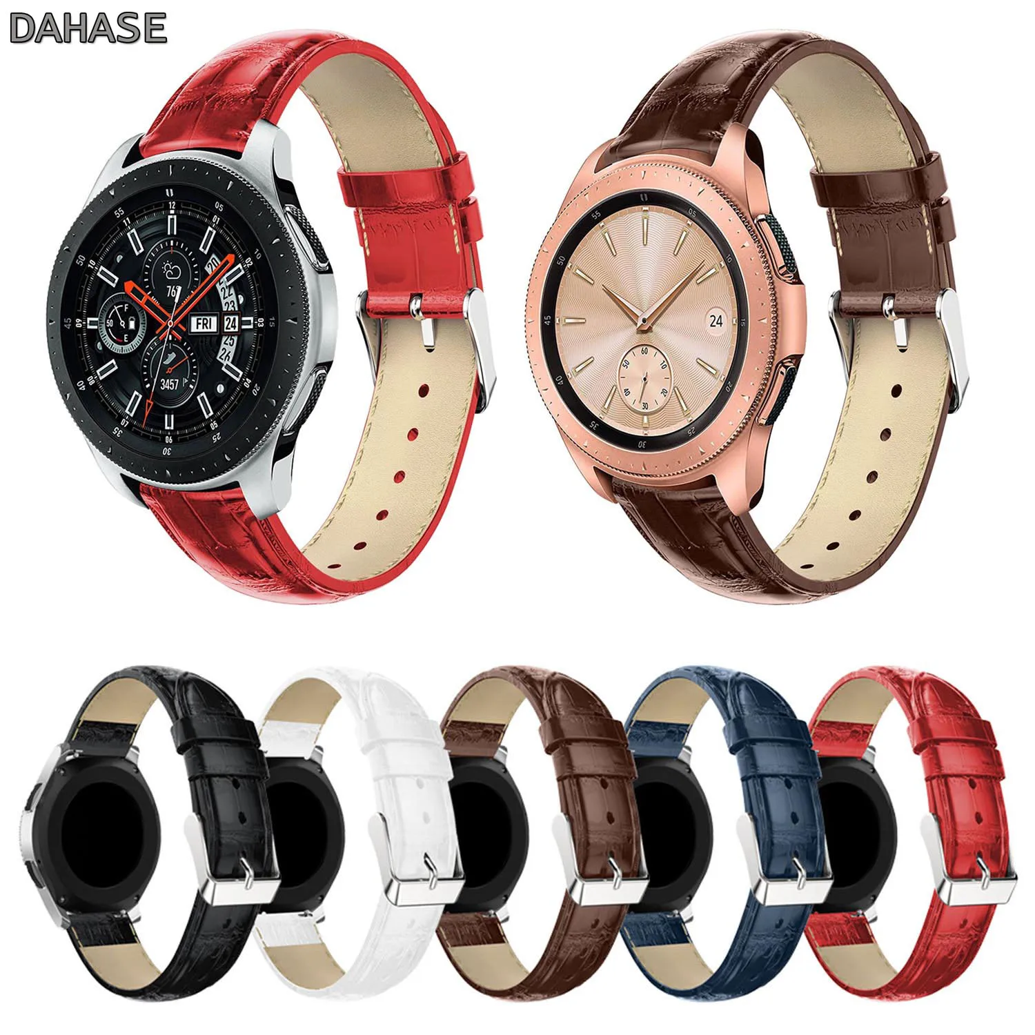 High Quality Wrist Strap for Samsung Galaxy Watch 46mm Band for Galaxy Watch 42mm Crocodile Genuine