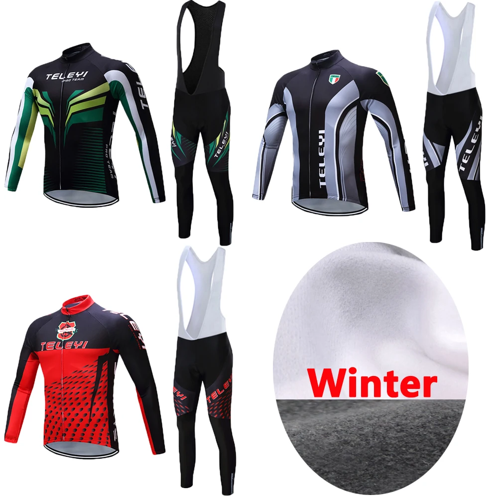 

Men's Winter Thermal Fleece Cycling Clothing Pro Team Mountain Bike Jersey Bicycle Clothing MTB Jacket Maillot Wear sport shirt