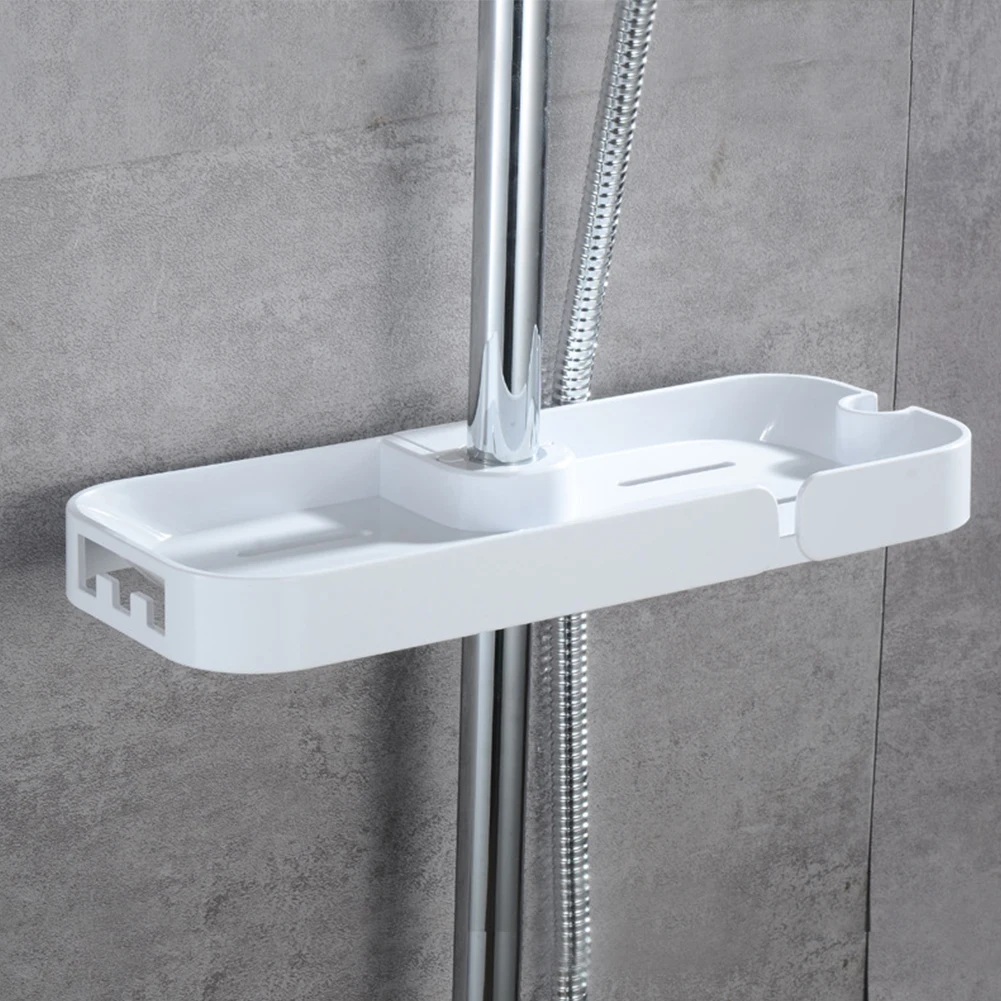 

Practical Holder Home Punch Free Modern Shower Shelf Storage Rack Soap Tray ABS Movable Bathing Solid Multifunction