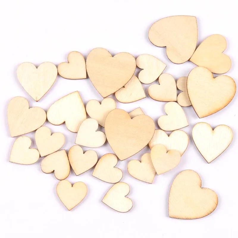 

Wooden Heart mixed Cutout Discs For Arts Scrapbooking ornament Crafts DIY handicraft Decoration Wedding Decor 50pcs mt0588