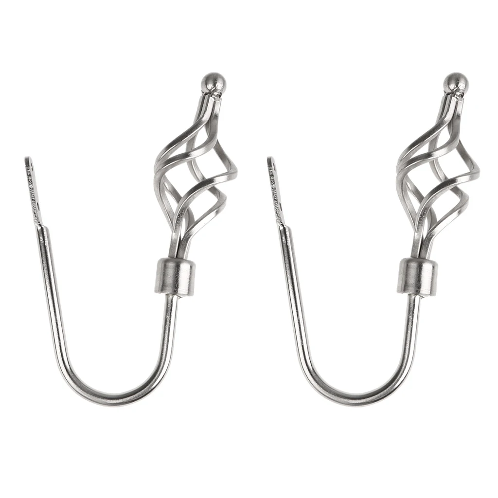 4 Pieces Metal Curtain Hooks Window Drapery Tieback Holdback Hanger Silver