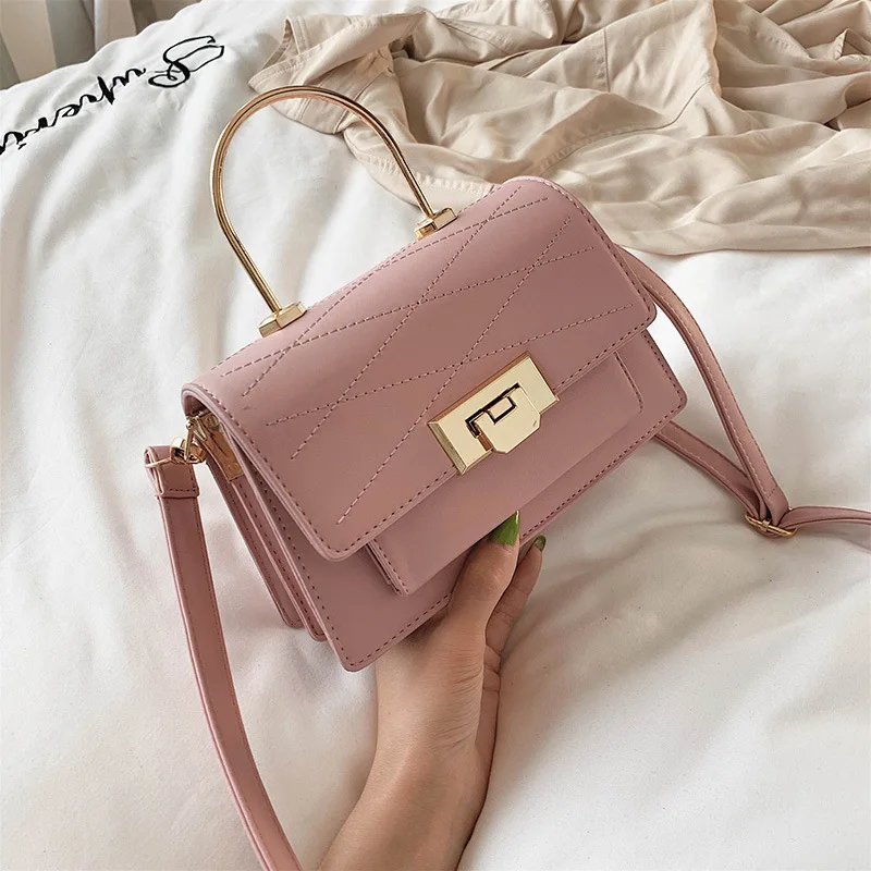 

New Lattice Chain Shoulder Bag Quality PU Leather Women Handbag 2019 Women's Designer Luxury Crossbody Bag Sweet Lady Square Bag