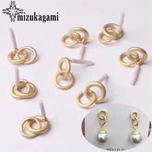 Zinc Alloy Golden Metal Round Circle Chain Shape Base Earrings Connector 6pcs/lot For DIY Earrings Making Jewelry Accessories