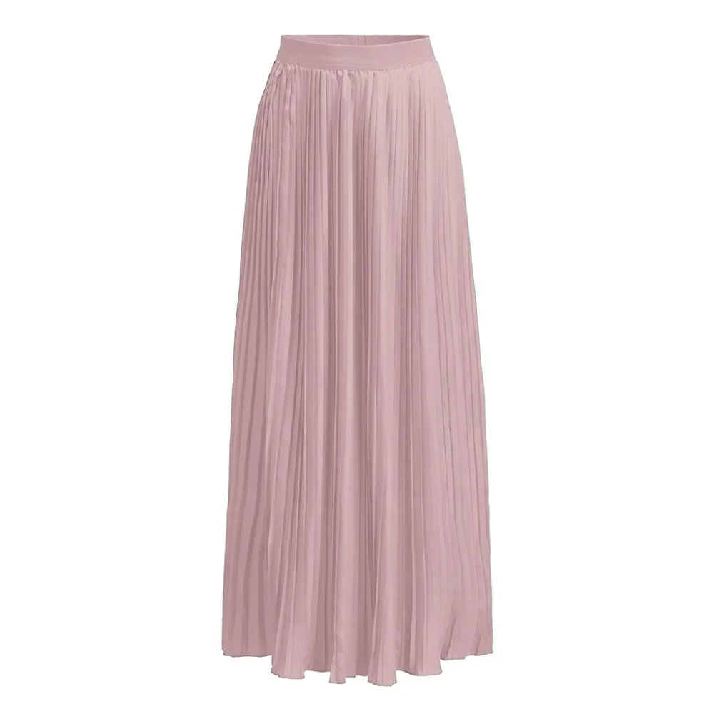 Новая женская плиссированная длинная юбка, однотонная свободная длинная юбка с высокой талией, универсальная женская макси юбка длиной до лодыжки размера плюс XXXL