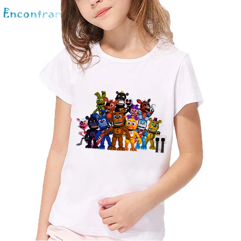 

Children Five Nights At Freddy Cartoon T shirt Baby Boys Girls Funny 5 Freddys Summer Tops Kids Casual T-shirt,HKP2408