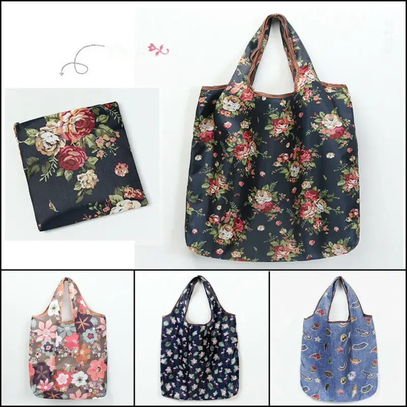 Модная женская сумка-шоппер с милым мультяшным принтом женская многоразовая Цветочная хозяйственная Женская эко-сумка для девочек