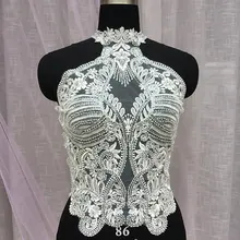 Exquisite 3D Heavily Bead Bodice Lace Applique for Haute Couture , Bridal Gown Illusion Back Applique Wedding Motif 44 x 30 cm платок le motif couture le motif couture mp002xw1aef8