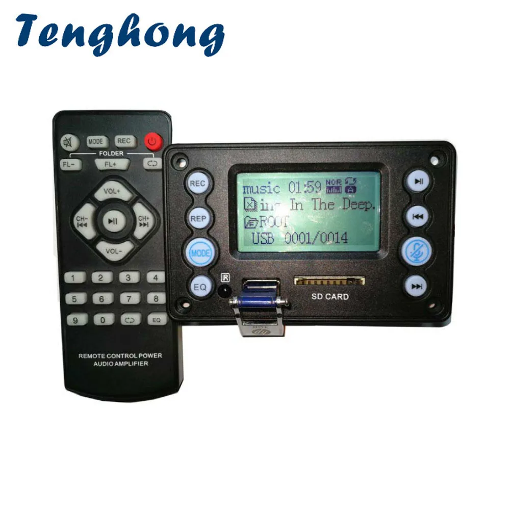 MP3 декодеры Tenghong Bluetooth 4 2 с записью WAV WMA APE DC5V 12V батарея двухсторонний аудио вход