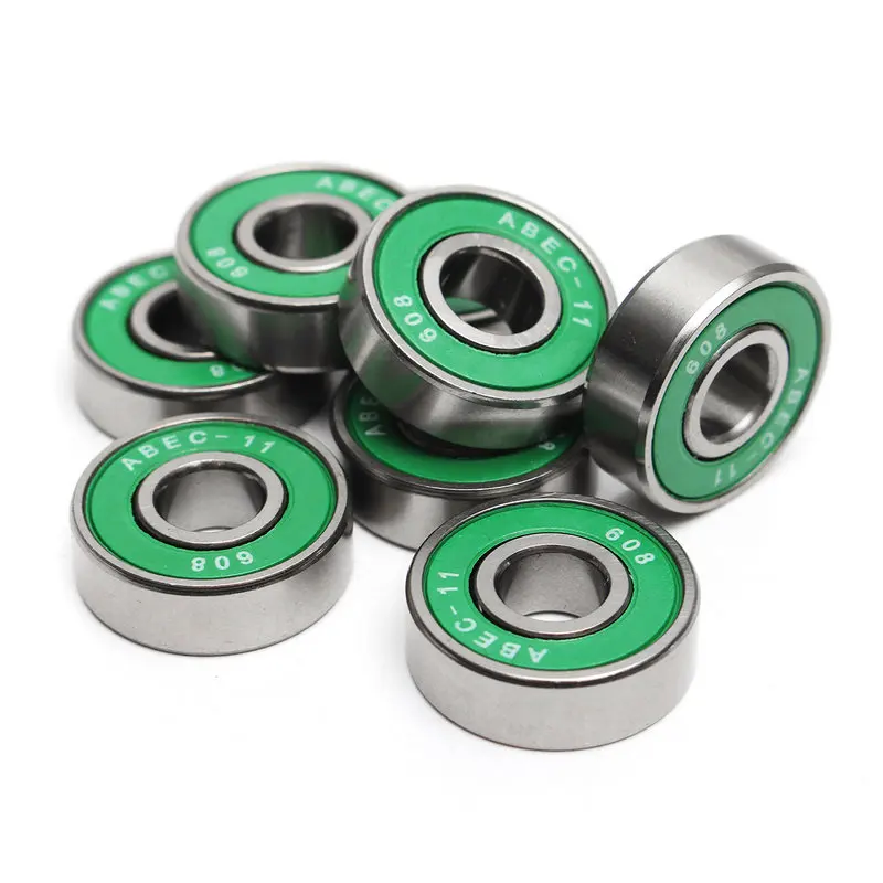 8Pcs 608 ABEC - 11 Skate Roller Inline Skating Scooter Bearing Green Shields Chrome Steel Bearings For Scooter Parts Accessories