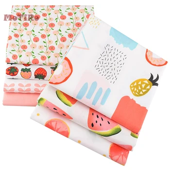 

MoTiRo,7pcs/lot,Cotton Printed Twill Fabric Patchwork,Cartoon Fruit Series Cloth Bundle For Crafts/Sewing/Scrapbooking/Handmade