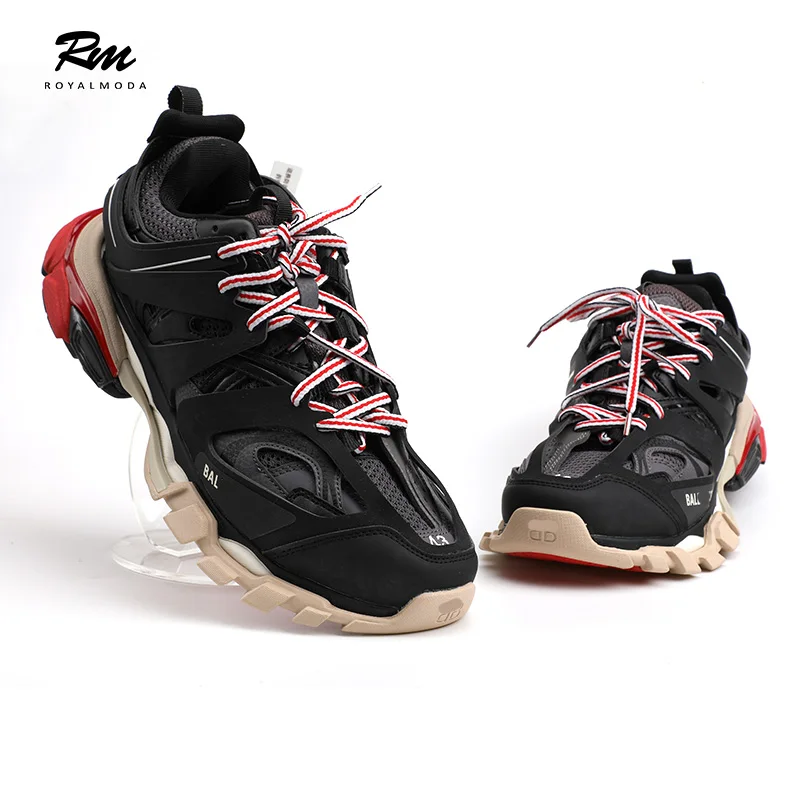 

2019 customization fashion brand red black BAL track leather sneakers for man women Casual Shoes running aged shoes EU38 EU45