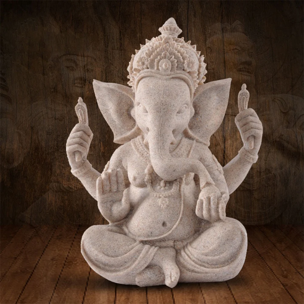 

Nature Sandstone Handmade Buddha Statue Elephant Figurines Home Decor Ornaments Crafts