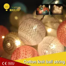 

LED Cotton Ball String Light 1.5m 3m Battery Christmas Decoration Lighting Battery Powered Decora Wedding Romantic Holiday Light